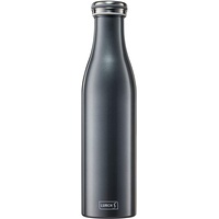 Lurch 240864 Isolierflasche/Thermoflasche für heiße und kalte Getränke aus doppelwandigem Edelstahl 0,75l, anthrazit-metallic