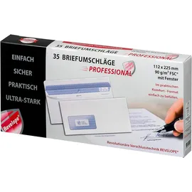 Magni Briefhülle DIN lang mit Fenster Revelope®, 90g/m2, weiß 35 Stück