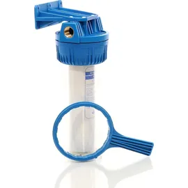 Naturewater NW-BR10A 1 Stufen Wasserfilter, 5 μ, 20,67 mm (1/2") Filtereinsatz, Ø60 mm PP Kartusche, Filter Wandhalterung, Filterschlüssel, Sedimentfilter