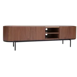miliboo SKYE TV-Schrank 180 cm Dunkles Walnuss/Schwarz Holz/Metall