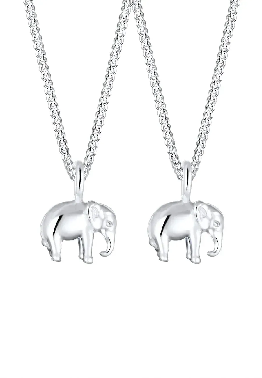 Elli Mutter Kind Elefant Verbundenheit 925 Silber Schmuck-Set   Damen 