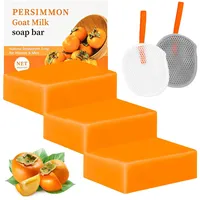 Bohrma Kaki Seife, 3 Stück Kernseife Presimmon Soap, Bade Kaki von Entfernung Körpergeruch für Männer Frauen Natürliche, Entfernung Körpergeruch, Aufhellende Bade