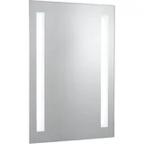 Searchlight Spiegelleuchte "Badezimmerspiegel mit Rasierfassung - Chrom & mattiert, IP44", Energieeffizienz: G (A-G), silberfarben, H: 70cm, 1 Stk., Leuchten, Spiegelleuchte