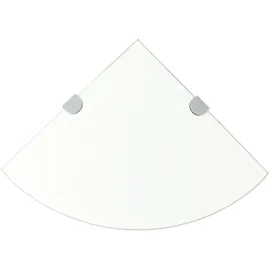 vidaXL Eckablage mit Verchromten Halterungen Glas Transparent 35x35 cm