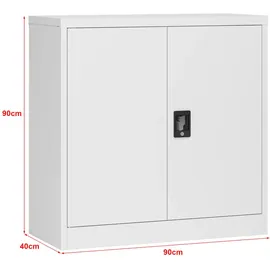 [en.casa] Molise Aktenschrank 90 x 40 x 90 cm Lichtgrau