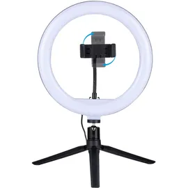 Grundig LED Ringlicht mit Stativ - 150 LEDs, Handystativhalter, USB, Verstellbar, Farb- und Helligkeitsmodi