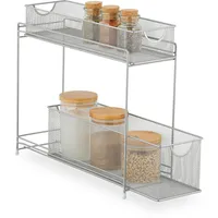 Relaxdays Küchenschrank Organizer 40 x 15 x 46 cm Silber