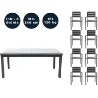 Home Deluxe Sitzgruppe CALIDO MADERA 8 Stühle
