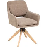 Livetastic Armlehnstuhl, Braun, Holz, Metall, Textil, Eiche, Pappel, massiv, Sperrholz, Füllung: Schaumstoff, Flachrohr, 59x89x65 cm, Sitzfläche 360° drehbar, Esszimmer, Stühle, Esszimmerstühle, Armlehnenstühle