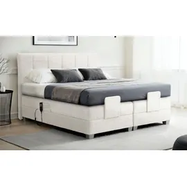 Inter Boxspringbett Bern 200x200 cm mit Motor weiß Coral 70 - Weiß
