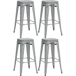 CLP 4er Set Barhocker Fletcher silber