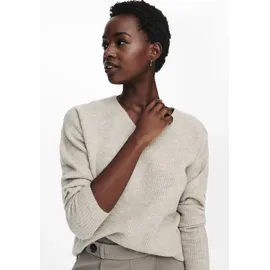 Only ONLCAMILLA V-Neck L/S Strickpullover Beige L