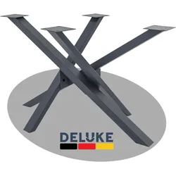 DELUKE® Tischgestell Metall SIDER Grau Robuste Verarbeitung Tischbein Tischkufen Tischgestell für Holztisch Esstisch 72x70x120cm