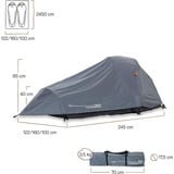 Lumaland Where Tomorrow 2-Personen-Kompakt-Zelt - Pop Up Wurfzelt Trekkingzelt - 245x160x95 cm - Camping Festival - Ultraleicht, wasserdicht, robust - Grau