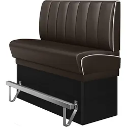 Diner Hochbank | Braun | B:H 160 x 133 cm | Gestreift | Leder | American Diner Möbel, Bistro Hochbank, Thekenbank