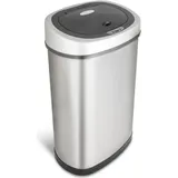 Rijoka Sensor Mülleimer 50L – Edelstahl – Soft Close – Fingerabdruck frei – Modern Design - Silber