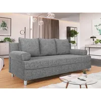 MIRJAN24 Schlafsofa Dover, mit Bettkasten und Schlaffunktion, Chromfüße, Polsterhocker als Opsion grau