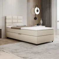 Panda möbel Boxspringbett 100x200, mit Bettkast und Topper -