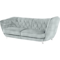 Big-Sofa LEONIQUE "Retro" Sofas Gr. B/H/T: 256 cm x 85 cm x 115 cm, Chenille, Hohe Armlehne rechts, grau (titano) XXL Sofas