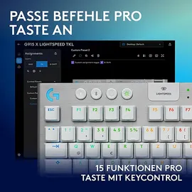 Logitech G915 X LIGHTSPEED TKL, Gaming-Tastatur, kabellos, Weiß