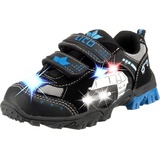 LICO Chief V Blinky Unisex Kinder Sneaker, Schwarz Royalblau Silber, 34