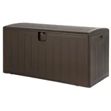 COSTWAY Auflagenbox 400L Truhe, mit Griff, 127,5 x 61,5 x 64 cm braun