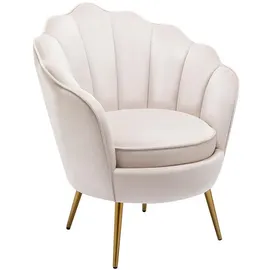 vente-unique Sessel Lalea Samt beige