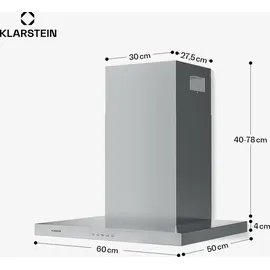 Klarstein Limelight Wandhaube 60 cm silber