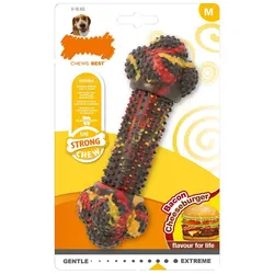 Beißring für Hunde Nylabone Strong Chew Bacon Käse Hamburger M