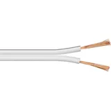 goobay 67745 Lautsprecherkabel weiß 25 m Rolle, Querschnitt 2 x 0,75 mm2, CCA