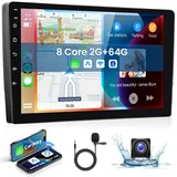 Hodozzy [8 Core] 2G+64G Android Autoradio 2 Din mit Wireless Carplay Android Auto,9 Zoll IPS Touchscreen Bildschirm Mirror Link DSP GPS Navi WiFi Bluetooth FM RDS Radio Doppel-DIN Mehrere UI