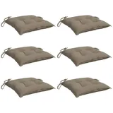 vidaXL Palettenkissen 6 Stk. Taupe 50x50x7 cm Oxford-Gewebe