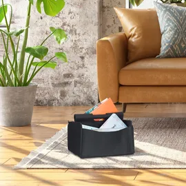 Relaxdays Zeitungskorb aus Filz 22 x 32 x 29 cm schwarz