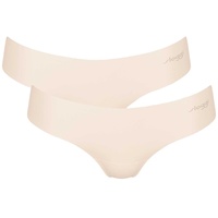 Sloggi Damen String, Multipack - Zero Microfibre 2.0 Hipstring, Mikrofaser, einfarbig Creme L