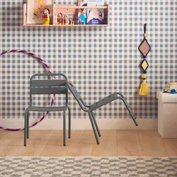 2er-Set anthrazitfarbene Kinderstühle aus Metall - Kristoff
