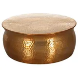 MID.YOU Couchtisch, Gold, Metall, rund, 75x31x75 cm, Wohnzimmer, Wohnzimmertische, Couchtische,