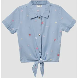 s.Oliver Gewaschene Bluse aus Denim mit All-over-Stickerei - 128/134