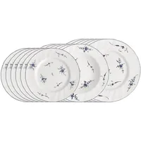 Villeroy & Boch Vieux Luxembourg Teller-Set 18-tlg. weiß-blau