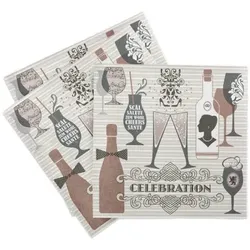 Sovie HORECA Serviette Celebration in Grau-Rosa aus Linclass® Airlaid 40 x 40 cm, 50 Stück - Sekt Feier Geburtstag Wein
