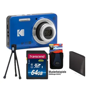 Kodak FZ55 Blau Digitalkamera 28-140 mm Zoom  + mit 64 GB Megaset