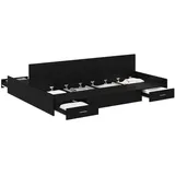 vidaXL Moderner Bettrahmen 140 x 200 cm Schwarz