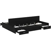 vidaXL Moderner Bettrahmen 140 x 200 cm Schwarz