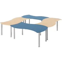 Wellen-Rechtecktisch SoooRounD Basic I, mit Melaminplatte