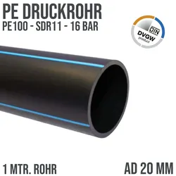 20 x 2,0 mm PE PP Rohr HD Druckrohr Trink Brauch Wasser PE 100 DVGW SDR 11 PN 16...