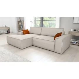 mebloland Ecksofa TOR mit Schlaffunktion. Farbe: Pearl. - Beige