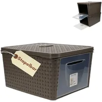 GarPet Aufbewahrungsbox mit Deckel Frontöffnung Schrank Organizer Stapelbox Kleiderschrank
