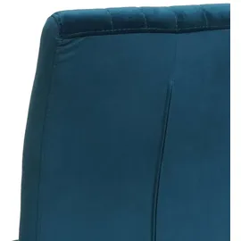 Mendler 2er-Set Freischwinger HWC-L14, Besucherstuhl Konferenzstuhl Stuhl, Samt Edelstahl gebürstet ~ türkis-blau