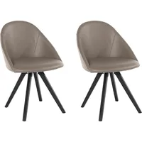 OTTO home 4-Fußstuhl Lotos Leder grau 2er Set
