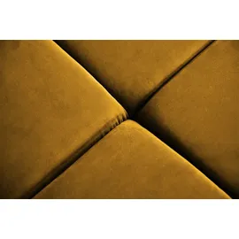 KAWOLA Sofa NEVADA Ecksofa Velvet curry Recamiere rechts mit motorischem Sitzvorzug