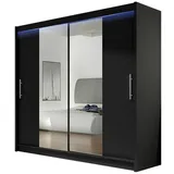 Mirjan24 Schiebetürenschrank London II 180 x 215 x 58 cm Schwarz